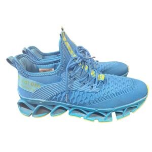 TSIODFO Athletic Sneakers Blue Yellow Mesh Breathable‎ Running Shoes Size 40
